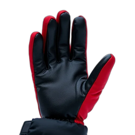 black, red, winter, glove transparent PNG cut-out