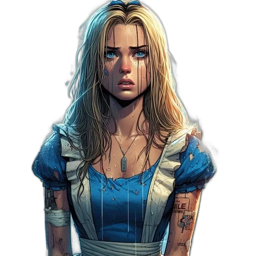 dress, face, comic book art, concept art transparent PNG cut-out