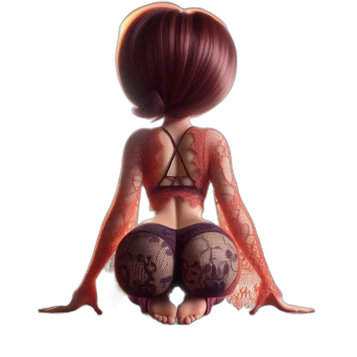 dress, hair, creature, robot transparent PNG cut-out