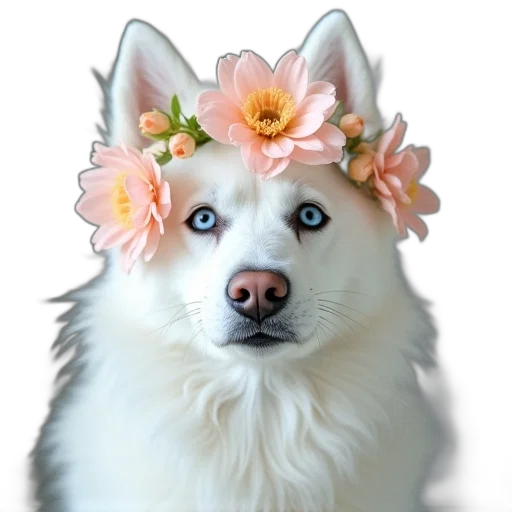 animal, flower, crown, face transparent PNG cut-out