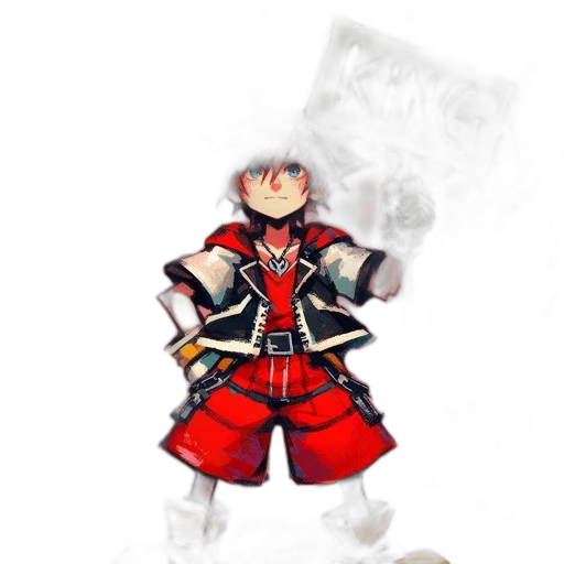 jacket, staff, weapon, mask transparent PNG cut-out