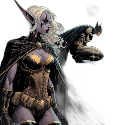 comic book art, concept art, fantasy art, dark transparent PNG cut-out