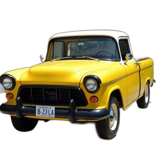 car, photorealistic, 3d render, yellow transparent PNG cut-out