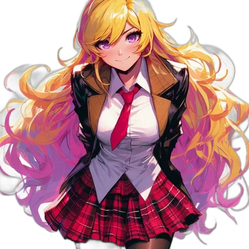 jacket, hair, staff, dress transparent PNG cut-out