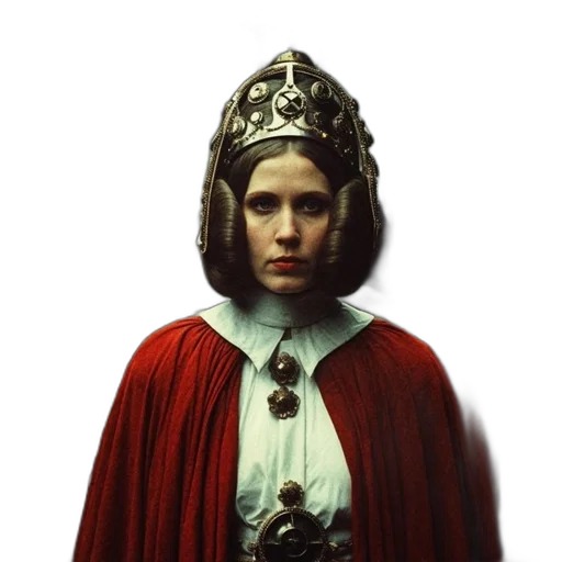 crown, staff, face, dress transparent PNG cut-out