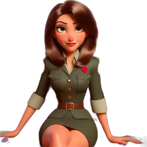 dress, staff, 3d render, cartoon transparent PNG cut-out