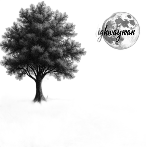 tree, photorealistic, pencil sketch, fantasy art transparent PNG cut-out