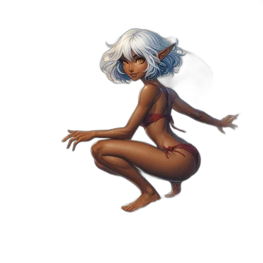 hair, creature, dress, concept art transparent PNG cut-out