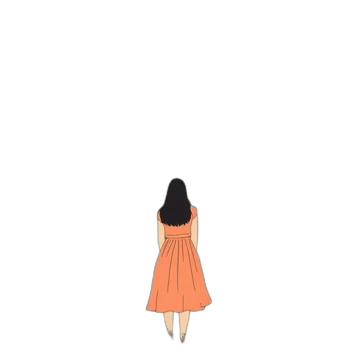 dress, hair, creature, shoes transparent PNG cut-out