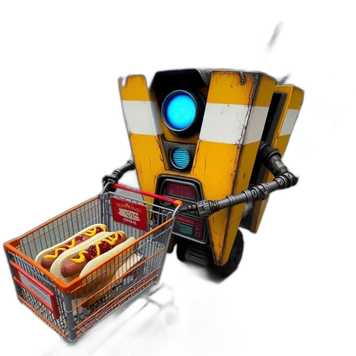 robot, food, car, 3d render transparent PNG cut-out