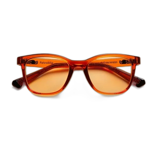 pair, orange, plastic, glasses transparent PNG cut-out