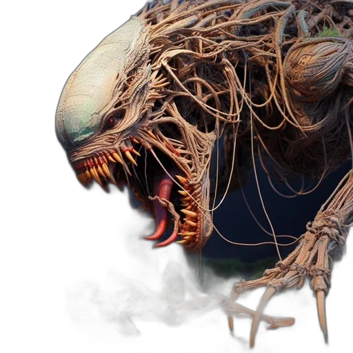 creature, dragon, mask, hair transparent PNG cut-out