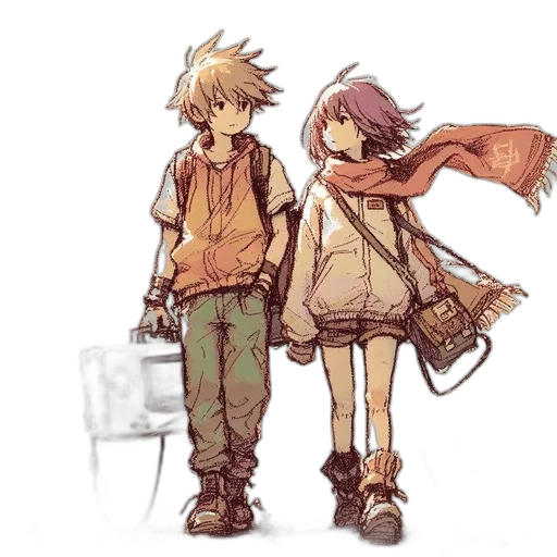 jacket, concept art, watercolor, anime transparent PNG cut-out