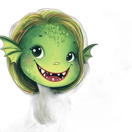 creature, dragon, mask, staff transparent PNG cut-out
