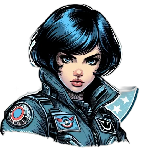 jacket, face, comic book art, concept art transparent PNG cut-out