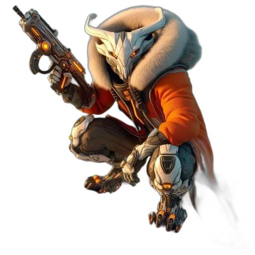 robot, weapon, staff, dragon transparent PNG cut-out