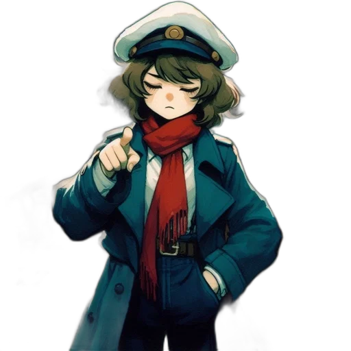 staff, hat, jacket, weapon transparent PNG cut-out