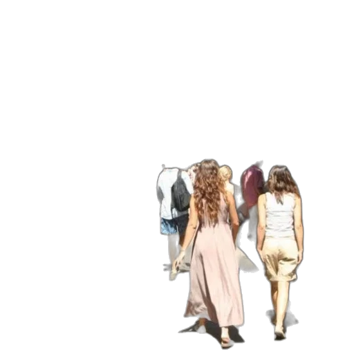 dress, hair, jacket, staff transparent PNG cut-out
