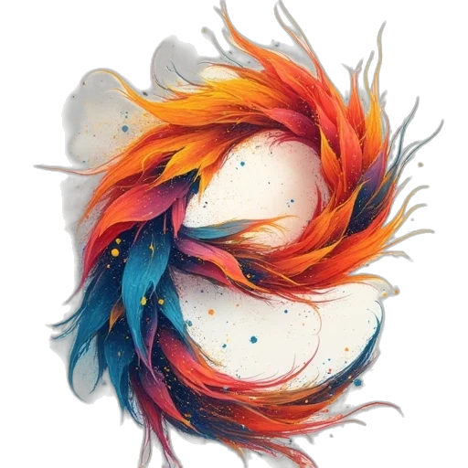 dragon, hair, mask, flower transparent PNG cut-out