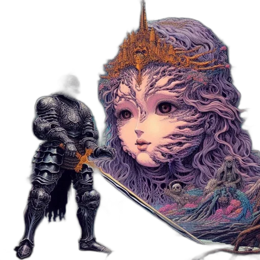 mask, dragon, creature, sword transparent PNG cut-out