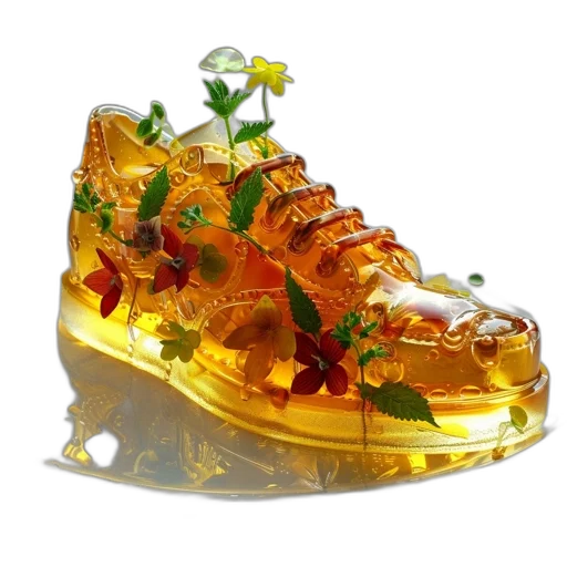 shoes, food, 3d render, photorealistic transparent PNG cut-out