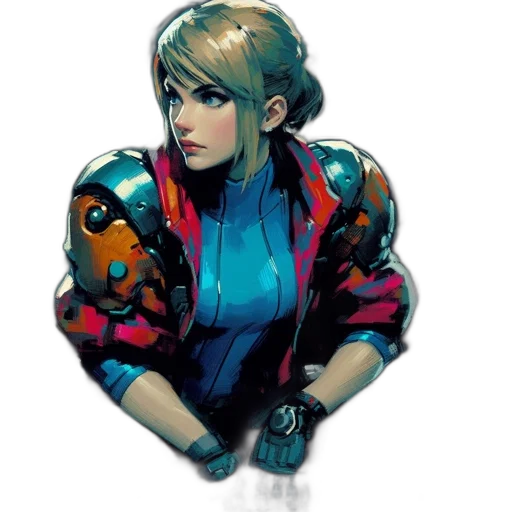 robot, jacket, face, concept art transparent PNG cut-out