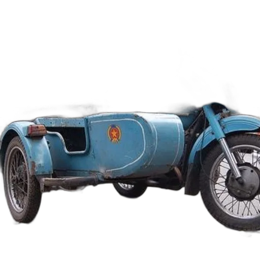 car, blue, motorcycle, sidecar transparent PNG cut-out