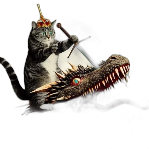 dragon, creature, animal, staff transparent PNG cut-out