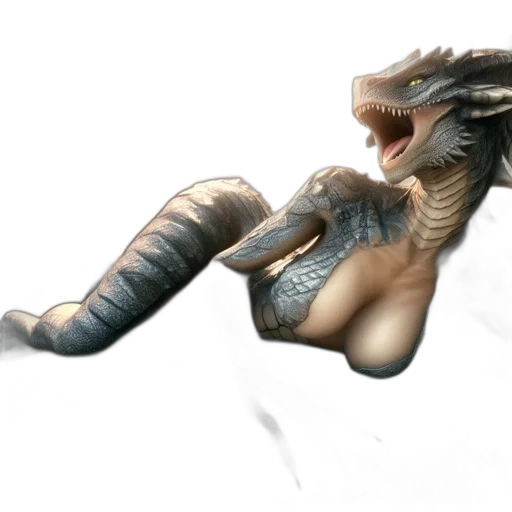 dragon, creature, animal, staff transparent PNG cut-out