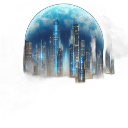 umbrella, building, concept art, fantasy art transparent PNG cut-out
