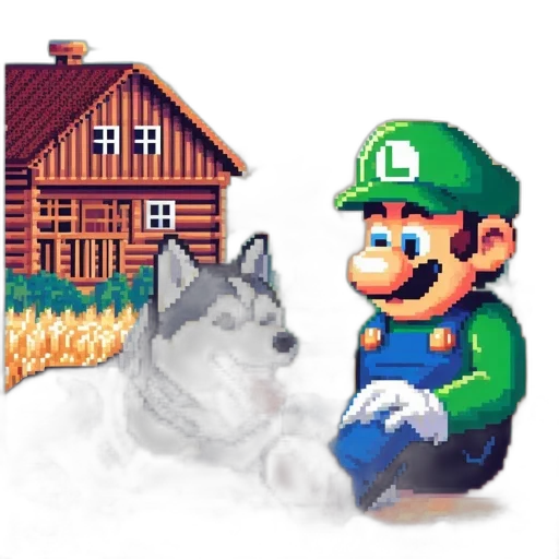 animal, hat, creature, pixel art transparent PNG cut-out