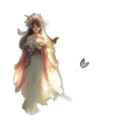 dress, crown, jewelry, flower transparent PNG cut-out