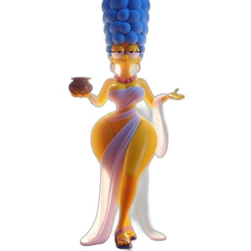 crown, dress, hair, staff transparent PNG cut-out