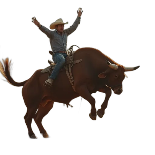 cowboy, falling, off, bucking transparent PNG cut-out