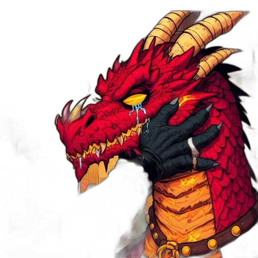 dragon, staff, mask, fantasy art transparent PNG cut-out