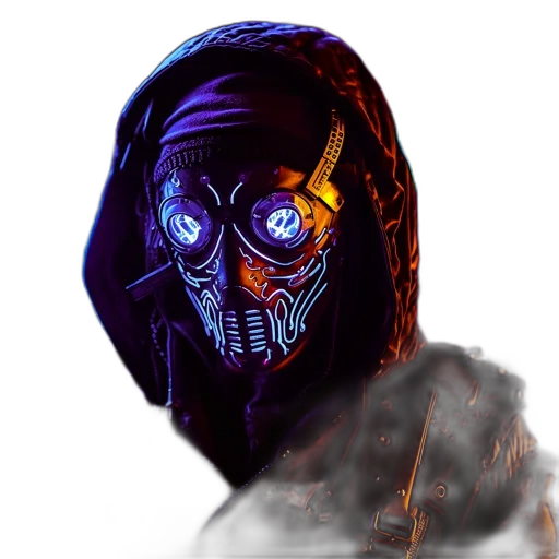mask, face, jacket, robot transparent PNG cut-out
