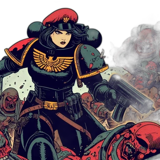 comic book art, concept art, fantasy art, red transparent PNG cut-out