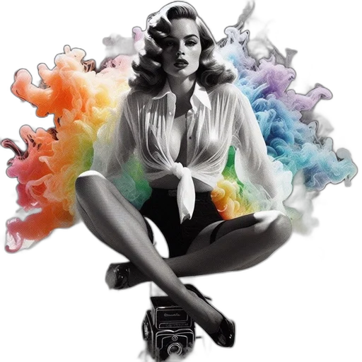 umbrella, dress, comic book art, watercolor transparent PNG cut-out