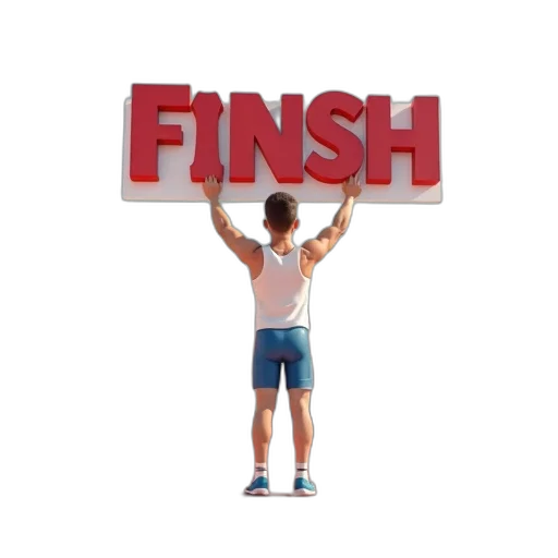 3d render, man, winning, race transparent PNG cut-out