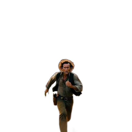 jacket, creature, weapon, staff transparent PNG cut-out
