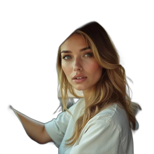 face, staff, jacket, hair transparent PNG cut-out