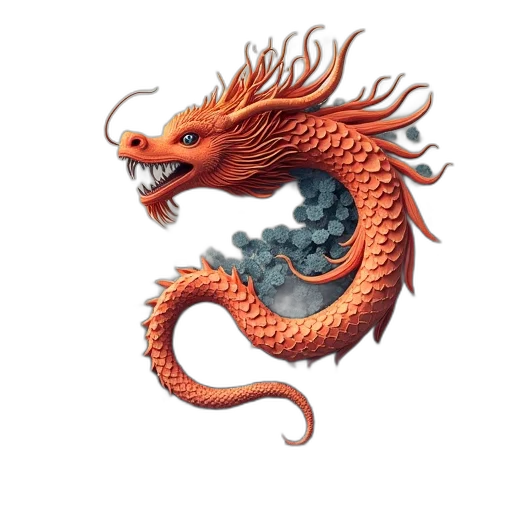 dragon, creature, staff, fantasy art transparent PNG cut-out