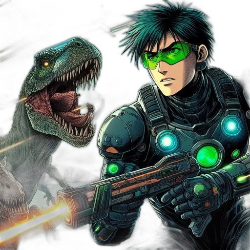 comic book art, concept art, fantasy art, cyberpunk transparent PNG cut-out