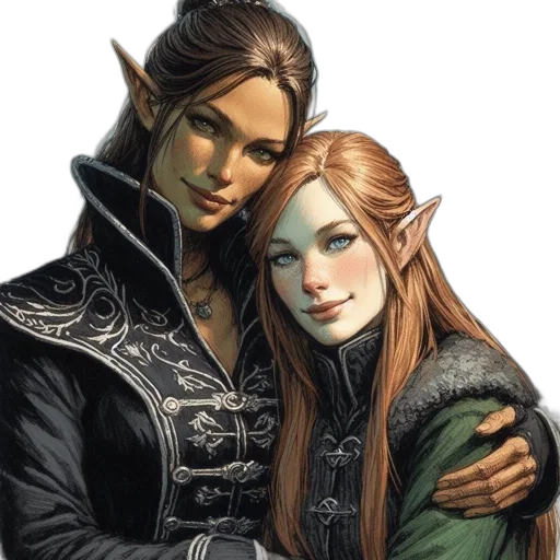 fantasy art, concept art, green, two transparent PNG cut-out