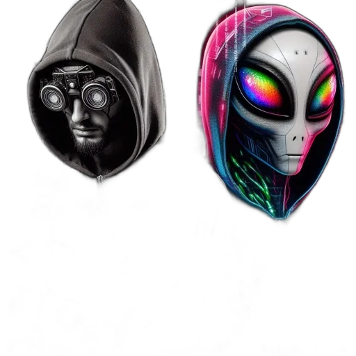 mask, jewelry, concept art, cyberpunk transparent PNG cut-out