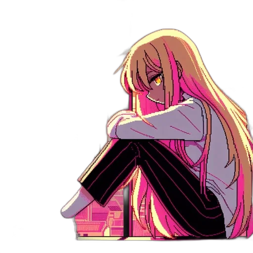 jacket, anime, pixel art, concept art transparent PNG cut-out
