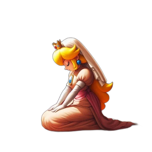 crown, dress, staff, pixel art transparent PNG cut-out