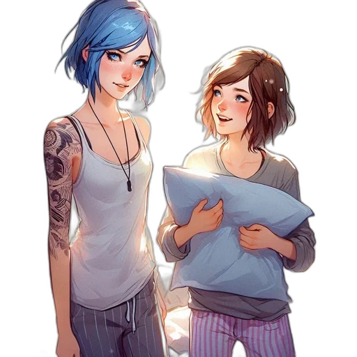 concept art, watercolor, anime, cartoon transparent PNG cut-out