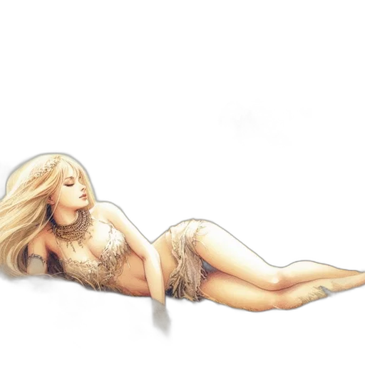 hair, dress, jewelry, concept art transparent PNG cut-out