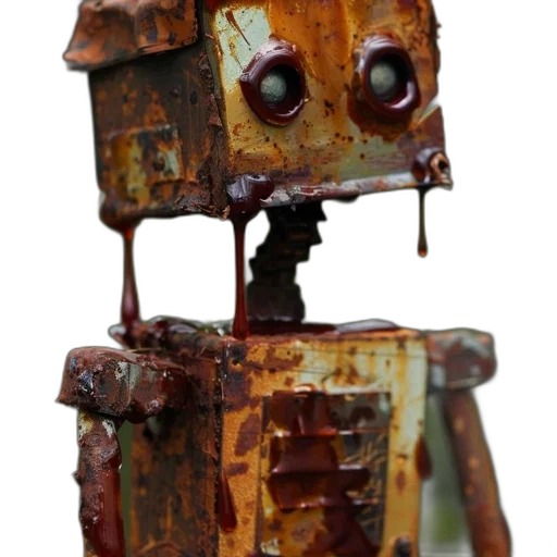 robot, face, weapon, staff transparent PNG cut-out